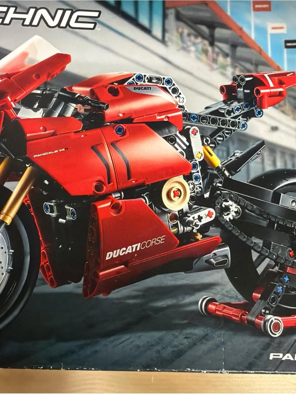 Lego Technic Ducati Panigale V4 Motorcycle in Red and Black